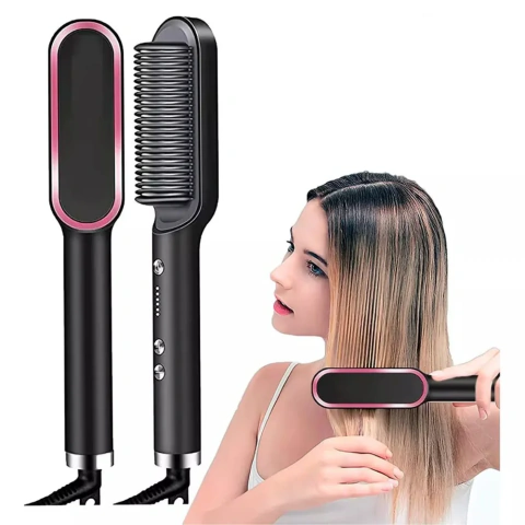 Escova Alisadora 3 em 1 Elétrica Bivolt